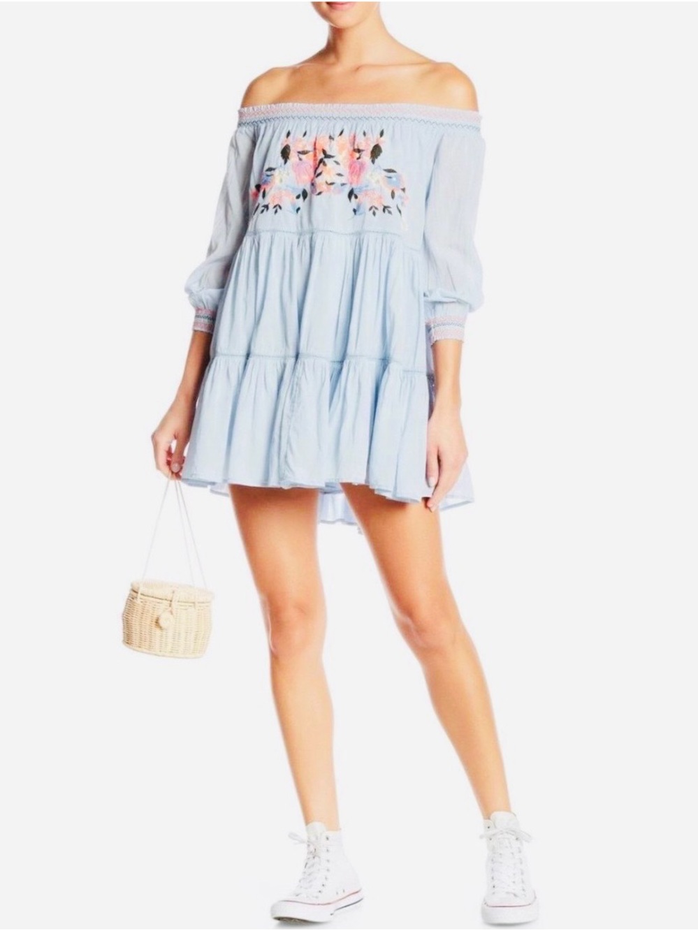Free People Sunbeams Tiered Mini Dress